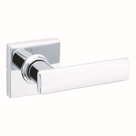 Kwikset Breton Lever with Square Rose Passage Door Lock with 6AL Latch and RCS Strike Bright Chrome Finish 200BRNLSQT-26